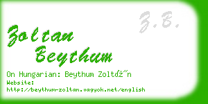 zoltan beythum business card